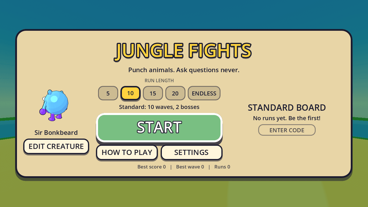 Jungle Fights title screen